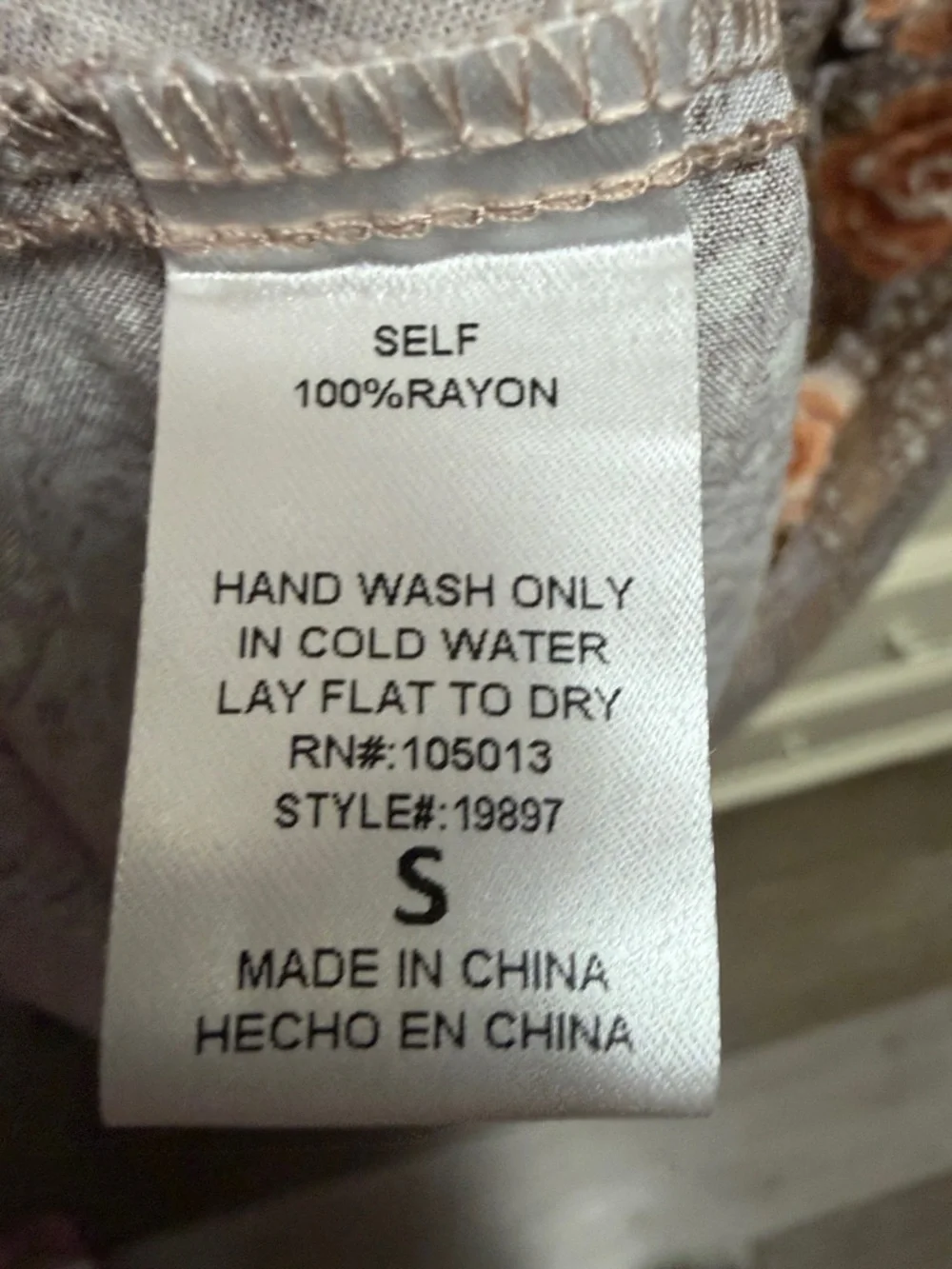 Savanna Jane Taupe Floral Embroidered Peasant Top with Rust Accents - Picture 3 of 5